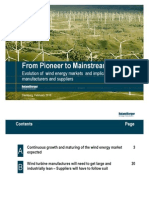 Evolution of Wind Energy Markets and Implications For Manufacturers & Suppliers - From - Pioneer - To - Mainstream - Feb 2010 - 32 Pages