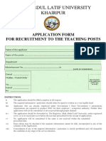 SALU Jobs Application Form PDF