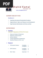 Shahid Kamal: Career Objectives