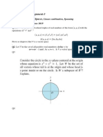 Linear Algebra-Assignment-3 Topics: Real Vector Spaces:, Linear Combination, Spanning Submission Date: 4 June 2019