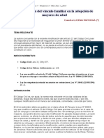 Conservación Del Vínculo Familiar en La Adopción de Mayores de Edad