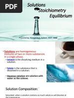 Solutions Stoichiometry Equilibrium