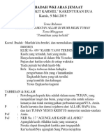 Tata Ibadah Wki Aras Jemaat Booklet