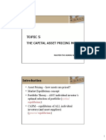 Topic 5: The Capital Asset Pricing Model