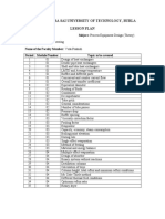 Veer Surendra Sai University of Technology, Burla Lesson Plan