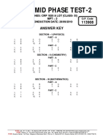 Fiitjee: Mid Phase Test-2