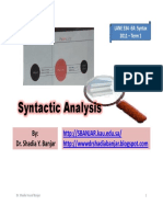 Syntactic Analysis