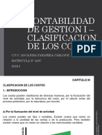 Clasificación de Los Costos