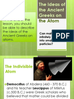 The Ideas of The Ancient Greeks On The Atoms