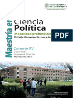 Inscripciones Maestría en Ciencia Política Seccional Oriente-Cohorte XV