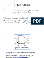 Glycolysis Glikolisis: - Serangkaian Reaksi Katabolisme Glukosa Untuk Menghasilkan Energi (ATP)