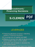 Investment/ Financing Decisions: S.Clement