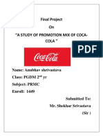 Final Project On "A Study of Promotion Mix of Coca-Cola "