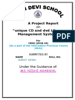 A Project Report "Unique CD and DVD Library Management System"