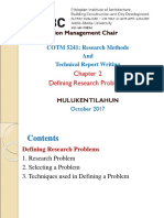 Defining Research Problems: Construction Management Chair