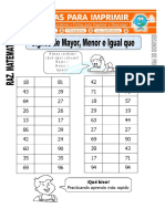 Ficha de Signos de Mayor y Menor para Segundo de Primaria