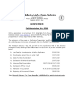 PH.D Notification 2019