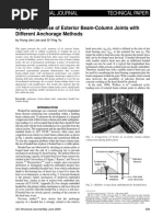 Cyclic Response of Exterior Beam-Column Joints With Different Anchorage Methods