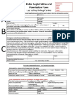 Lee Valley Rider Registration Form