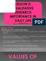 Lecture 5 Qualitative Research Importance in Daily Life