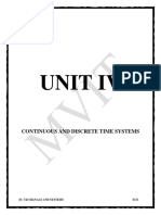 Unit Iv: Continuous and Discrete Time Systems