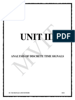 Unit Iii: Analysis of Discrete Time Signals