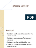 Factors Affecting Solubility