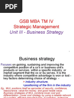 GSB Mba TM Iv Strategic Management: Unit III - Business Strategy