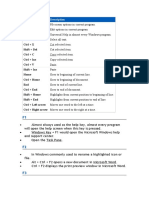 Shortcut Keys