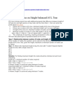 Practice Questions On Height balanced/AVL Tree