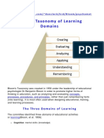 Bloom's Taxonomy of Learning Domains