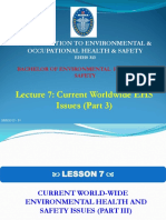 Lecture 7: Current Worldwide EHS Issues (Part 3) : Introduction To Environmental & Occupational Health & Safety