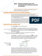 Autocad Tutorial - Part 2: Draw The Sectional View of The Mechanical Part, Dimension and Plot The Drawing