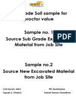 Sub Grade Soil Sample For Proctor Value Sample No. 1 Source Sub Grade Excavated Material From Job Site