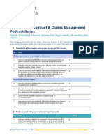 Handy Checklist How To Assess The Legal Merits of Construction Claims