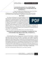 Devera Et Al. 2012 - Parásitos Intestinales en Una Comunidad Suburbana de Ciudad Bolívar, Estado Bolívar, Venezuela PDF