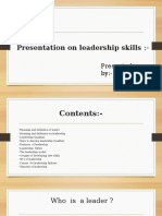 Presentation On Leadership Skills and Change Management