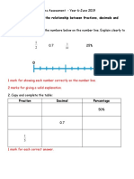 Maths Assessment - Fractions Decimals Percentages