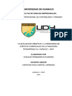 La Evaluación Crediticia y La Morosidad de Créditos Comerciales en La Financiera Proempresa S.A. Huánuco - 2019