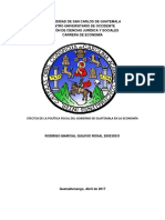 Efectos de La Política Fiscal Del Gobierno de Guatemala en La Economía