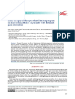 Effect of A Physiotherapy Rehabilitation Program On Knee Osteoarthritis in Patients With Different Pain Intensities