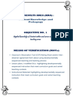 Key Results Area (Kra) :: Content Knowledge and Pedagogy