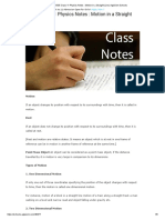 CBSE Class 11 Physics Notes - Motion in A Straight Line - AglaSem Schools