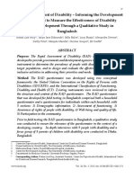 The Rapid Assessment of Disability - Informing The Development of An Instrument To Measure The Effectiveness of Disability Inclusive Development Through A Qualitative Study in Bangladesh