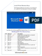 Microsoft Word Shortcut Keys