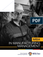 BITS Pilani - MBA in MAnufacturing Managment