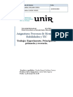 Trabajo - Experimento. Principio de Primacía y Recencia