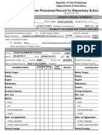 Learner Permanent Record For Elementary School (SF10-ES)