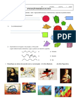 E.E. Vergínio Melloni NOME - # - 6ºANO - DATA - / - /2019 Avaliação Bimestral de Arte