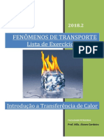 Fenómenos de Transporte Lista de Exercícios